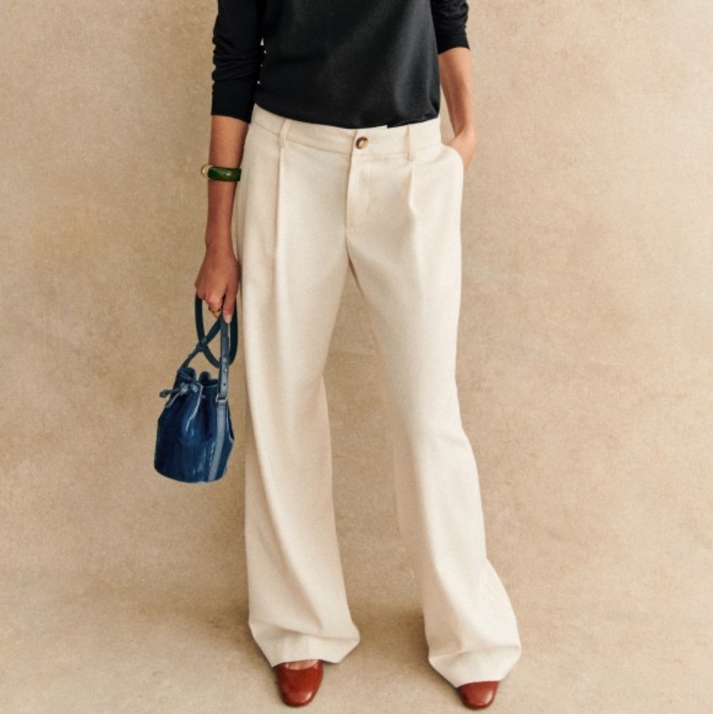 Sezane Off White Trouser